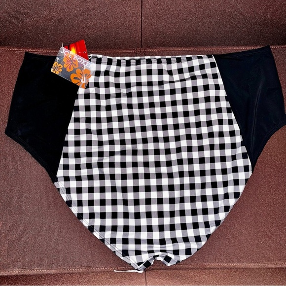 Joe Boxer Black and White Checkered Bikini Bottom - Picture 5 of 7